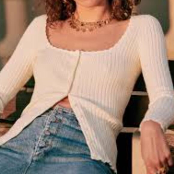 Sezane Ambroise Cardigan Ecru - Size XL - Picture 3 of 6